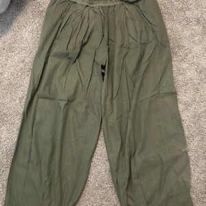 Free People Olive Green Relaxed Drawstring Joggers